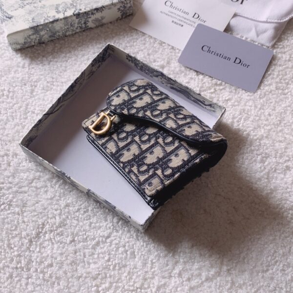 Christian Dior Oblique Saddle Begie Wallet 11cm