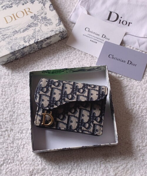 Christian Dior Oblique Saddle Begie Wallet 11cm