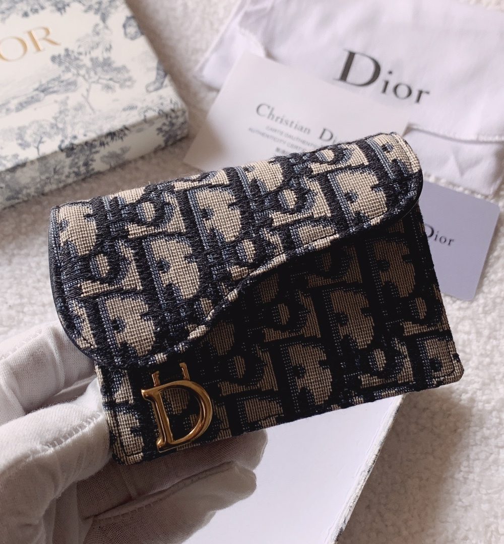 1:1 Replica Christian Dior Oblique Saddle Begie Wallet 11cm