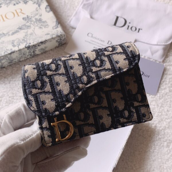 Christian Dior Oblique Saddle Begie Wallet 11cm