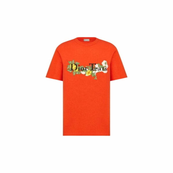 Christian Dior Relaxed-Fit Dior Tears T-Shirt Orange For Men- 393J696I0849_C289