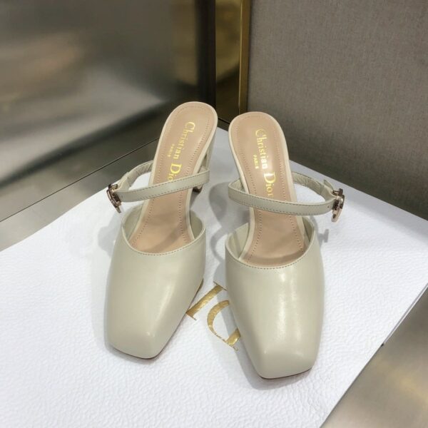 Christian Dior Rhodes Heeled Mule Beige For Women CD