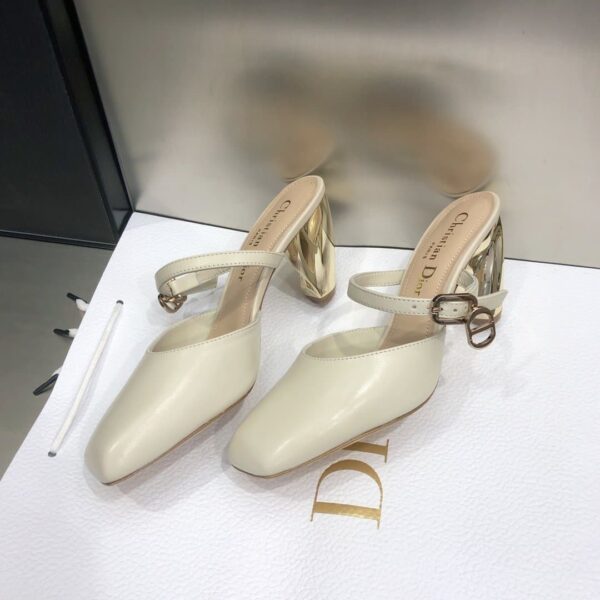 Christian Dior Rhodes Heeled Mule Beige For Women CD