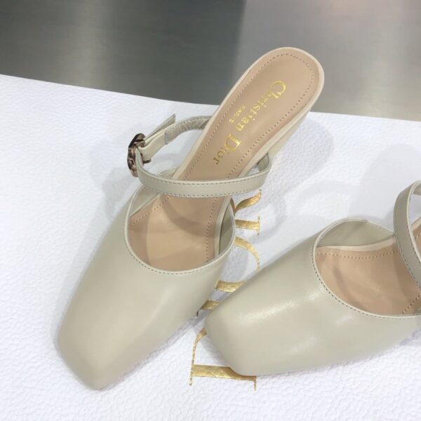 Christian Dior Rhodes Heeled Mule Beige For Women CD