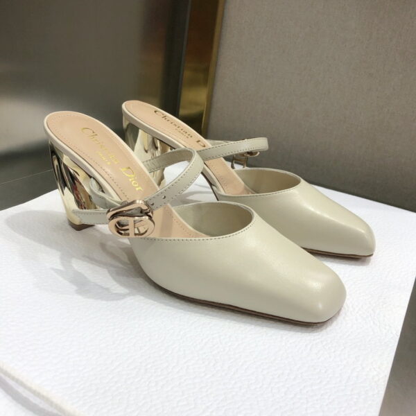 Christian Dior Rhodes Heeled Mule Beige For Women CD