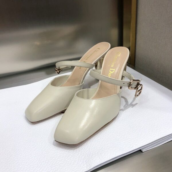 Christian Dior Rhodes Heeled Mule Beige For Women CD
