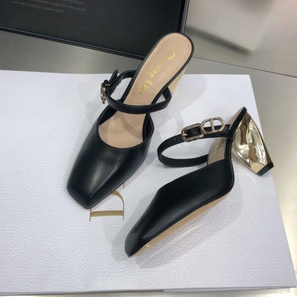 Christian Dior Rhodes Heeled Mule Black For Women CD