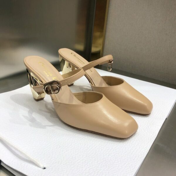 Christian Dior Rhodes Heeled Mule Nude For Women CD