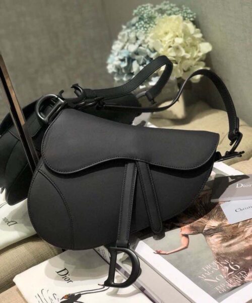 1:1 Replica Christian Dior Saddle Bag Black For Women 10in/26cm CD M0446SLLO_M989