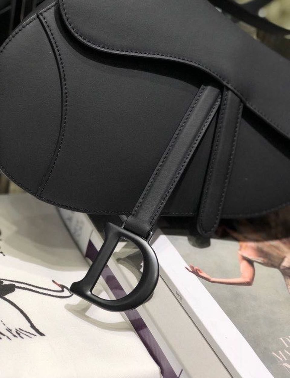 1:1 Replica Christian Dior Saddle Bag Black For Women 10in/26cm CD M0446SLLO_M989