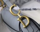 1:1 Replica Christian Dior Saddle Bag Light Blue Grained Gold Toned Hardware For Women 25cm/10in CD