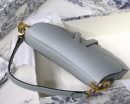 1:1 Replica Christian Dior Saddle Bag Light Blue Grained Gold Toned Hardware For Women 25cm/10in CD