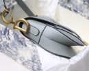 1:1 Replica Christian Dior Saddle Bag Light Blue Grained Gold Toned Hardware For Women 25cm/10in CD