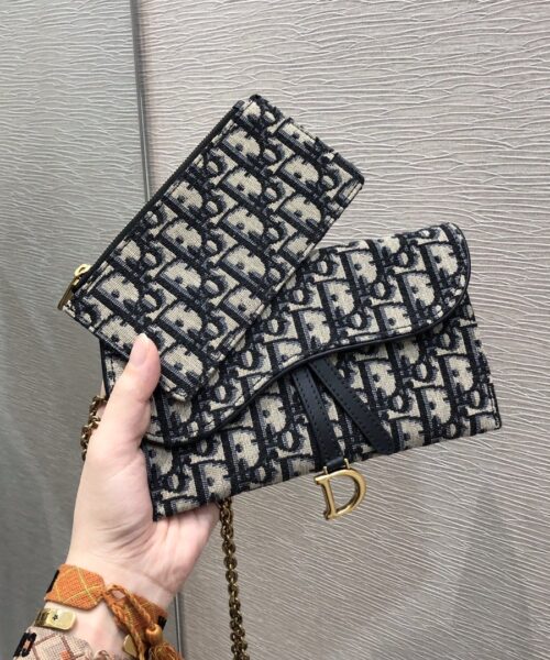 1:1 Replica Christian Dior Saddle Pouch Blue For Women 8.5in/22cm CD S5620CTZQ_M928