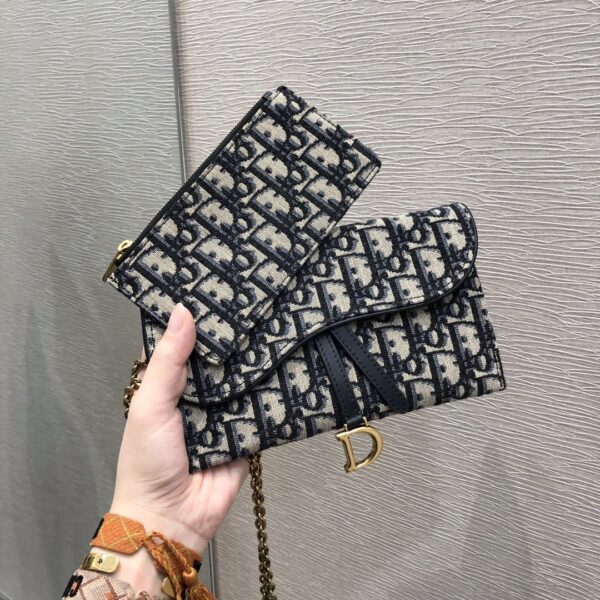 1:1 Replica Christian Dior Saddle Pouch Blue For Women 8.5in/22cm CD S5620CTZQ_M928