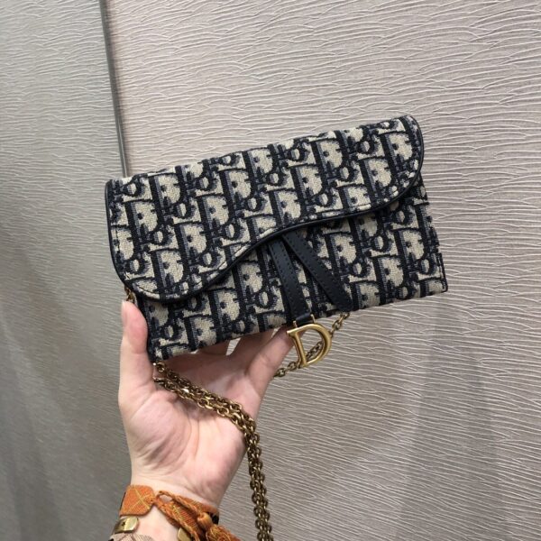 1:1 Replica Christian Dior Saddle Pouch Blue For Women 8.5in/22cm CD S5620CTZQ_M928