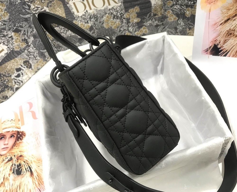 1:1 Replica Christian Dior Smal Lady Dior My ABCDIOR Bag Black For Women 8in/20cm CD M0538SLOI_M989