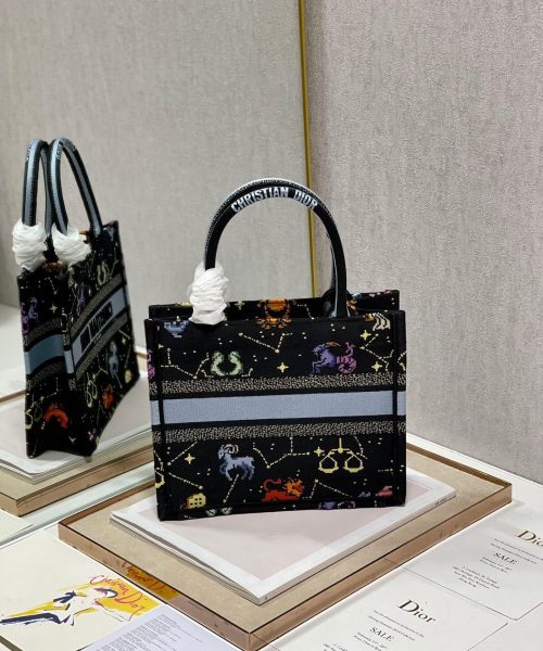 1:1 Replica Christian Dior Small Dior Book Tote Black, For Women, Women’s Handbags 26.5cm/10.5in CD