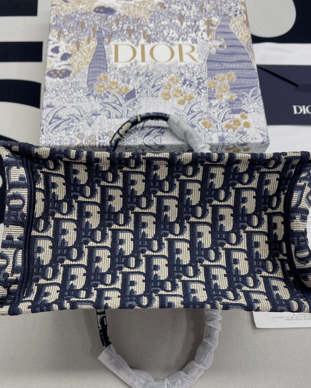 1:1 Replica Christian Dior Small Dior Book Tote Blue, For Women, Women’s Handbags 26.5cm/10.5in CD M1265ZRIW_M928