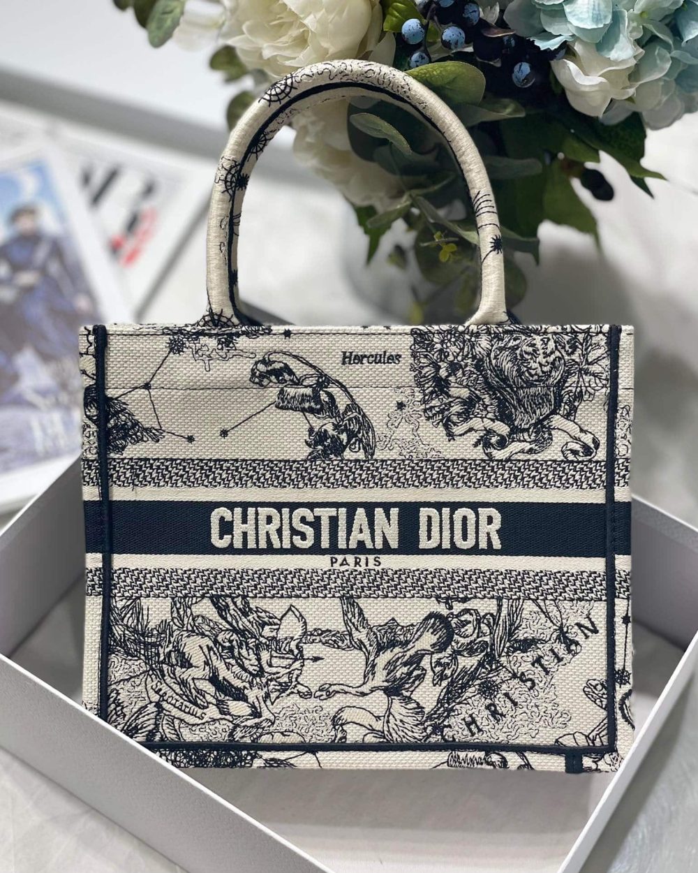 1:1 Replica Christian Dior Small Dior Book Tote White, For Women, Women’s Handbags 26.5cm/10.5in CD M1265ZRHZ_M941