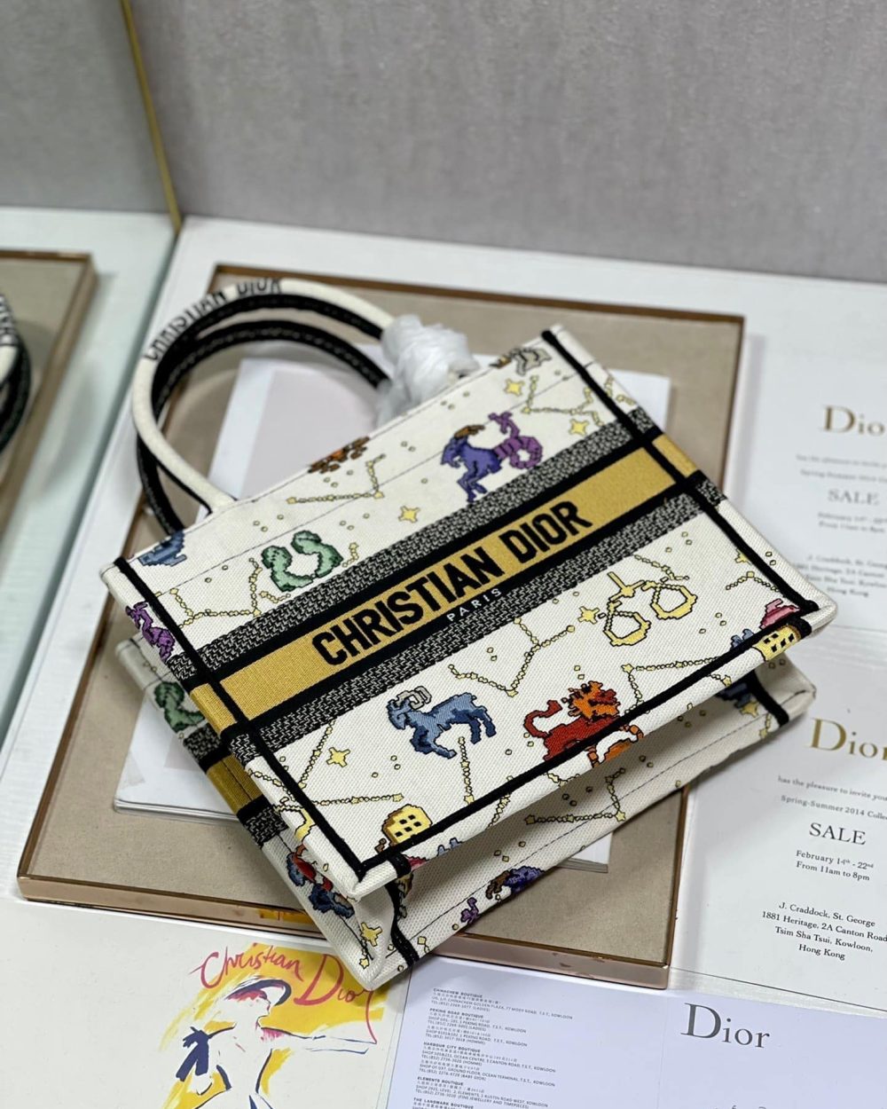 1:1 Replica Christian Dior Small Dior Book Tote white, For Women, Women’s Handbags 26.5cm/10.5in CD M1265ZRTY_M941