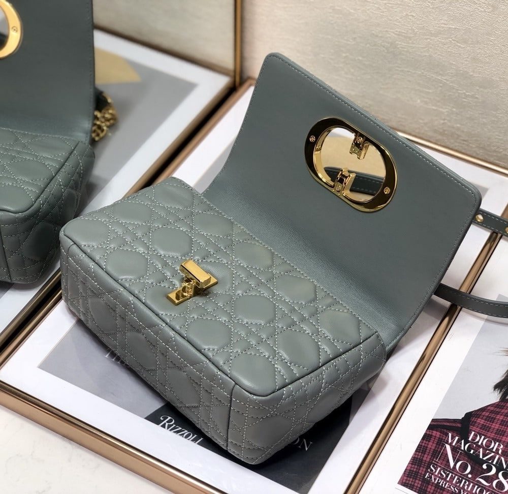 1:1 Replica Christian Dior Small Dior Caro Bag, Grey, For Women Women’s Handbags, Shoulder Bags, Crossbody Bags, 20cm CD M9241UWHC_M41G