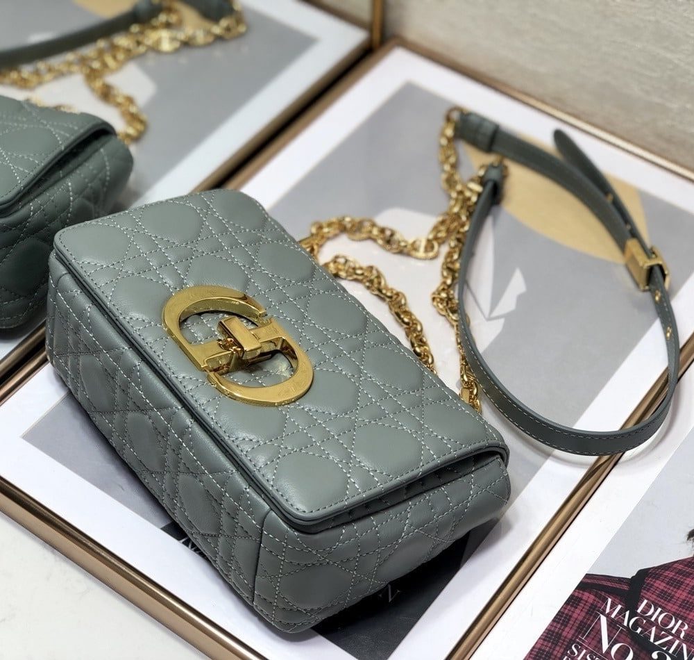 1:1 Replica Christian Dior Small Dior Caro Bag, Grey, For Women Women’s Handbags, Shoulder Bags, Crossbody Bags, 20cm CD M9241UWHC_M41G