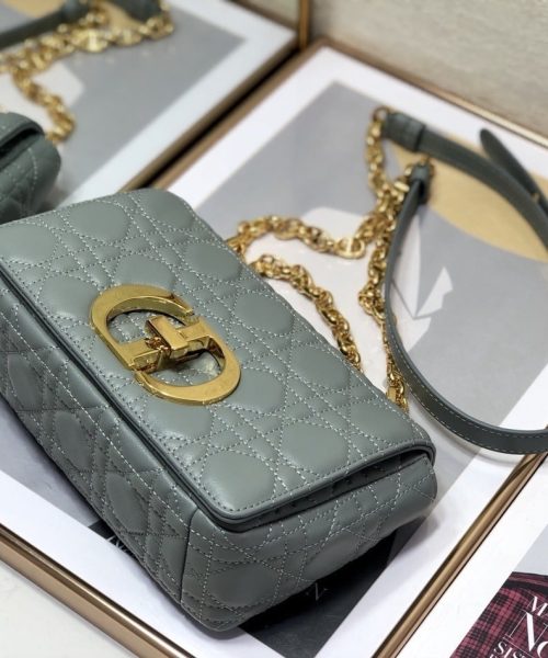 1:1 Replica Christian Dior Small Dior Caro Bag, Grey, For Women Women’s Handbags, Shoulder Bags, Crossbody Bags, 20cm CD M9241UWHC_M41G