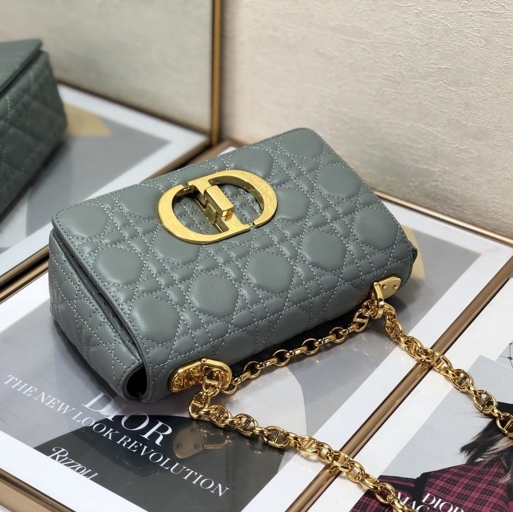 1:1 Replica Christian Dior Small Dior Caro Bag, Grey, For Women Women’s Handbags, Shoulder Bags, Crossbody Bags, 20cm CD M9241UWHC_M41G