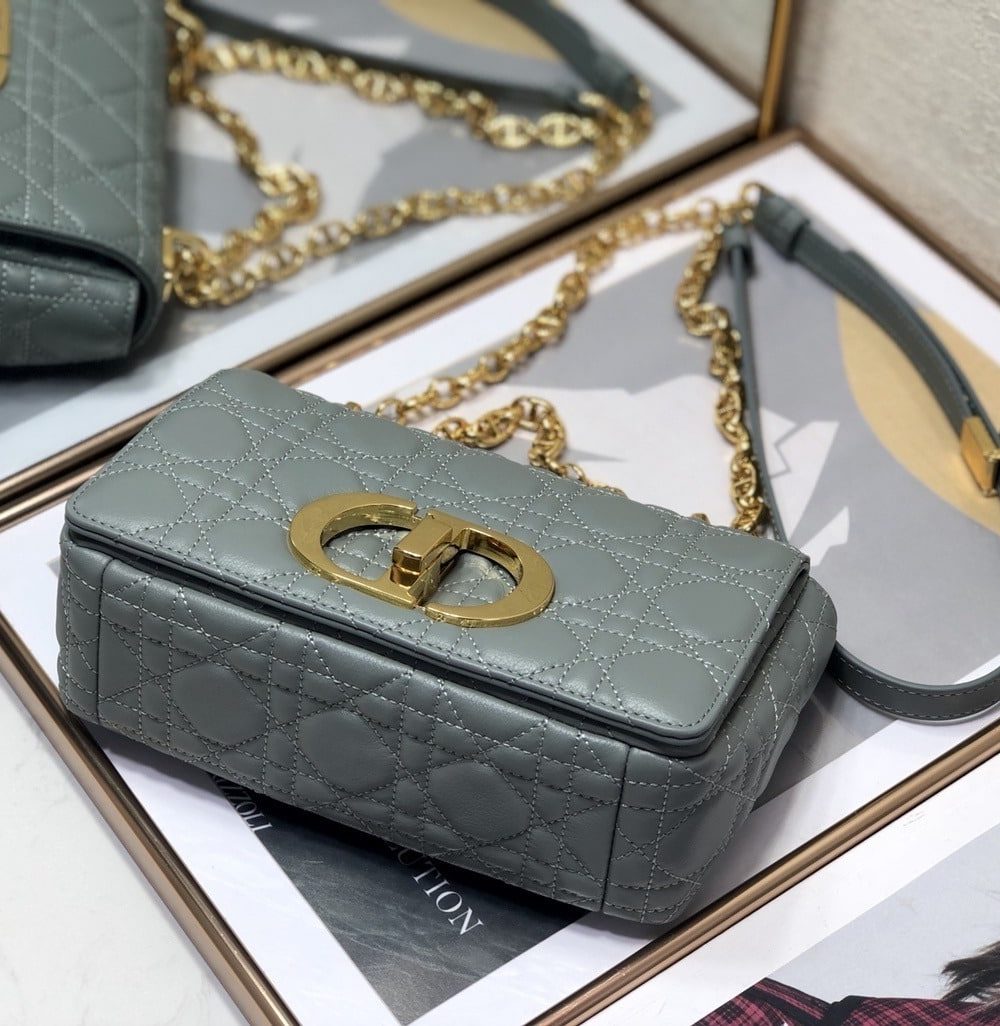 1:1 Replica Christian Dior Small Dior Caro Bag, Grey, For Women Women’s Handbags, Shoulder Bags, Crossbody Bags, 20cm CD M9241UWHC_M41G