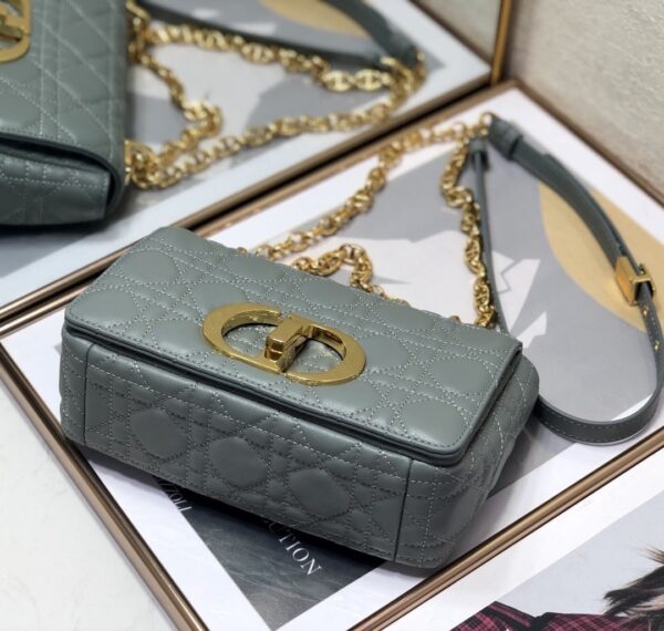 1:1 Replica Christian Dior Small Dior Caro Bag, Grey, For Women Women’s Handbags, Shoulder Bags, Crossbody Bags, 20cm CD M9241UWHC_M41G