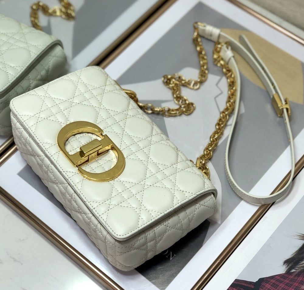 1:1 Replica Christian Dior Small Dior Caro Bag, White, For Women Women’s Handbags, Shoulder Bags, Crossbody Bags, 20cm CD M9241UWHC_M35U