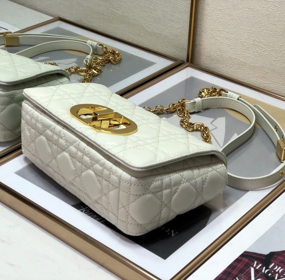 1:1 Replica Christian Dior Small Dior Caro Bag, White, For Women Women’s Handbags, Shoulder Bags, Crossbody Bags, 20cm CD M9241UWHC_M35U