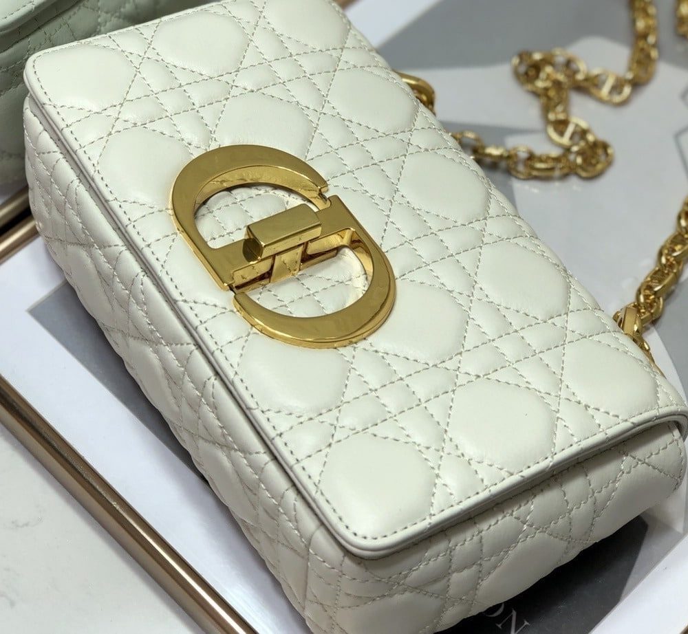 1:1 Replica Christian Dior Small Dior Caro Bag, White, For Women Women’s Handbags, Shoulder Bags, Crossbody Bags, 20cm CD M9241UWHC_M35U