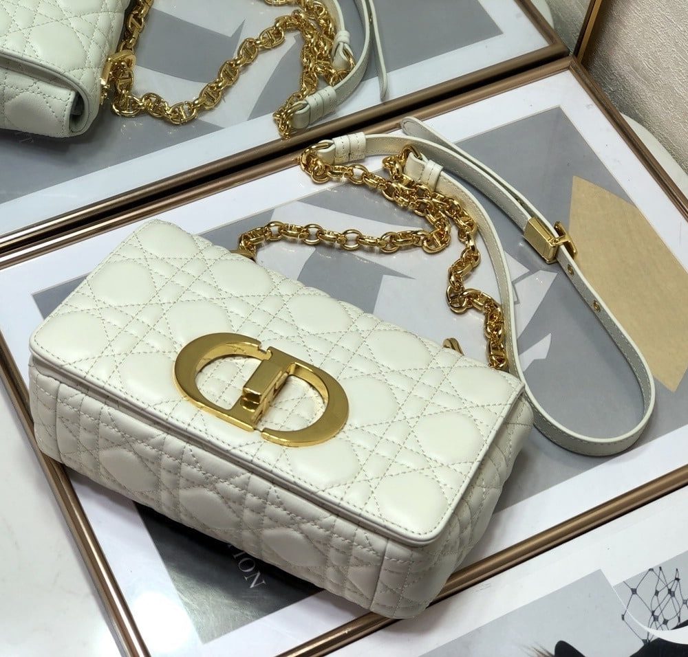 1:1 Replica Christian Dior Small Dior Caro Bag, White, For Women Women’s Handbags, Shoulder Bags, Crossbody Bags, 20cm CD M9241UWHC_M35U