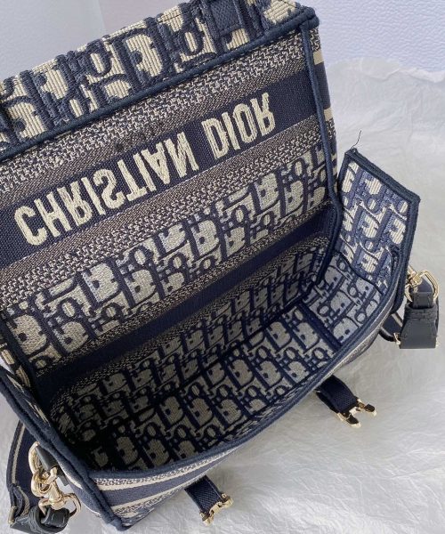 1:1 Replica Christian Dior Small DIORCAMP Bag Blue Dior Oblique Embroidery, Blue, For Women Women's Handbags, Shoulder Bags, Crossbody Bags, 23cm CD M1241ORIW_M928