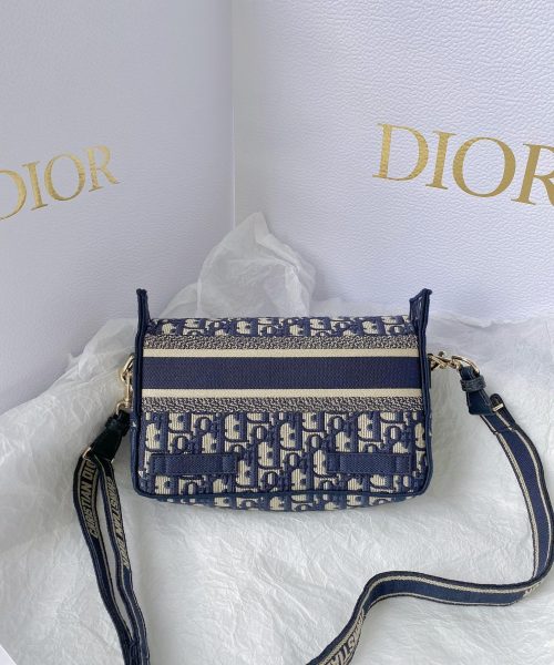 1:1 Replica Christian Dior Small DIORCAMP Bag Blue Dior Oblique Embroidery, Blue, For Women Women's Handbags, Shoulder Bags, Crossbody Bags, 23cm CD M1241ORIW_M928