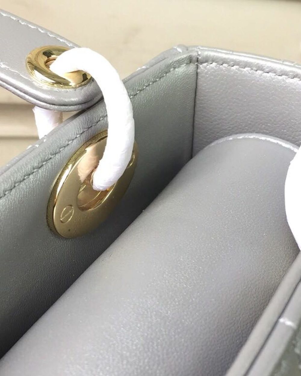 1:1 Replica Christian Dior Small Lady Dior Bag Gold Toned Hardware Pearl Silver White For Women 8in/20cm CD