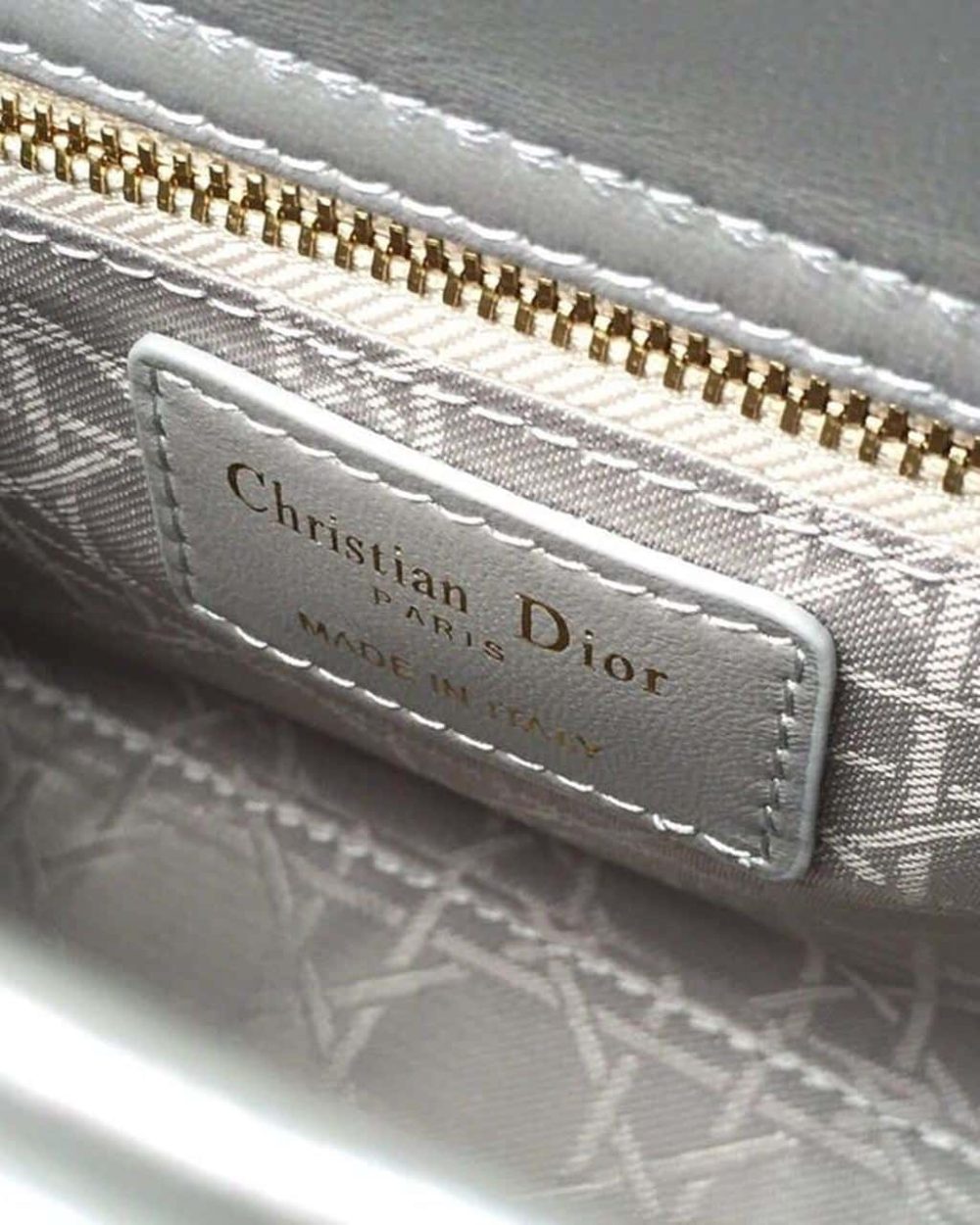 1:1 Replica Christian Dior Small Lady Dior Bag Gold Toned Hardware Pearl Silver White For Women 8in/20cm CD