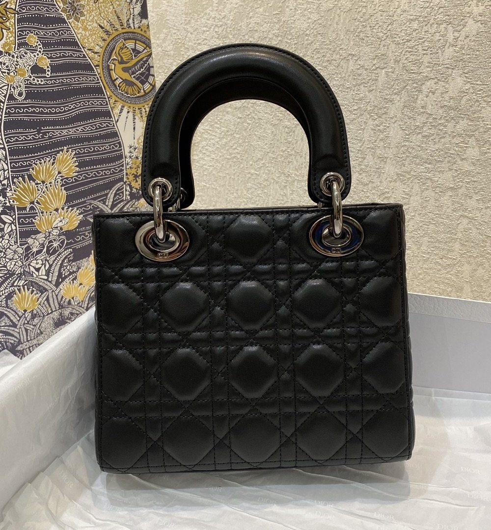1:1 Replica Christian Dior Small Lady Dior Bag Silver Hardware, Black, For Women Women’s Handbags, Crossbody Bags, 20cm CD