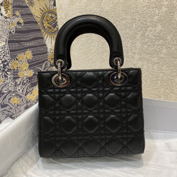 1:1 Replica Christian Dior Small Lady Dior Bag Silver Hardware, Black, For Women Women’s Handbags, Crossbody Bags, 20cm CD