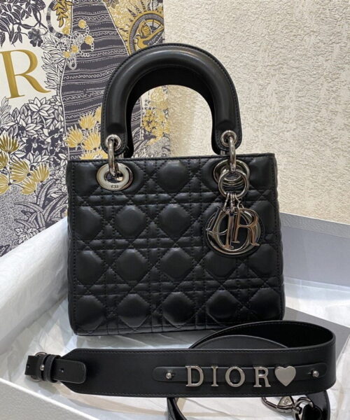 1:1 Replica Christian Dior Small Lady Dior Bag Silver Hardware, Black, For Women Women’s Handbags, Crossbody Bags, 20cm CD