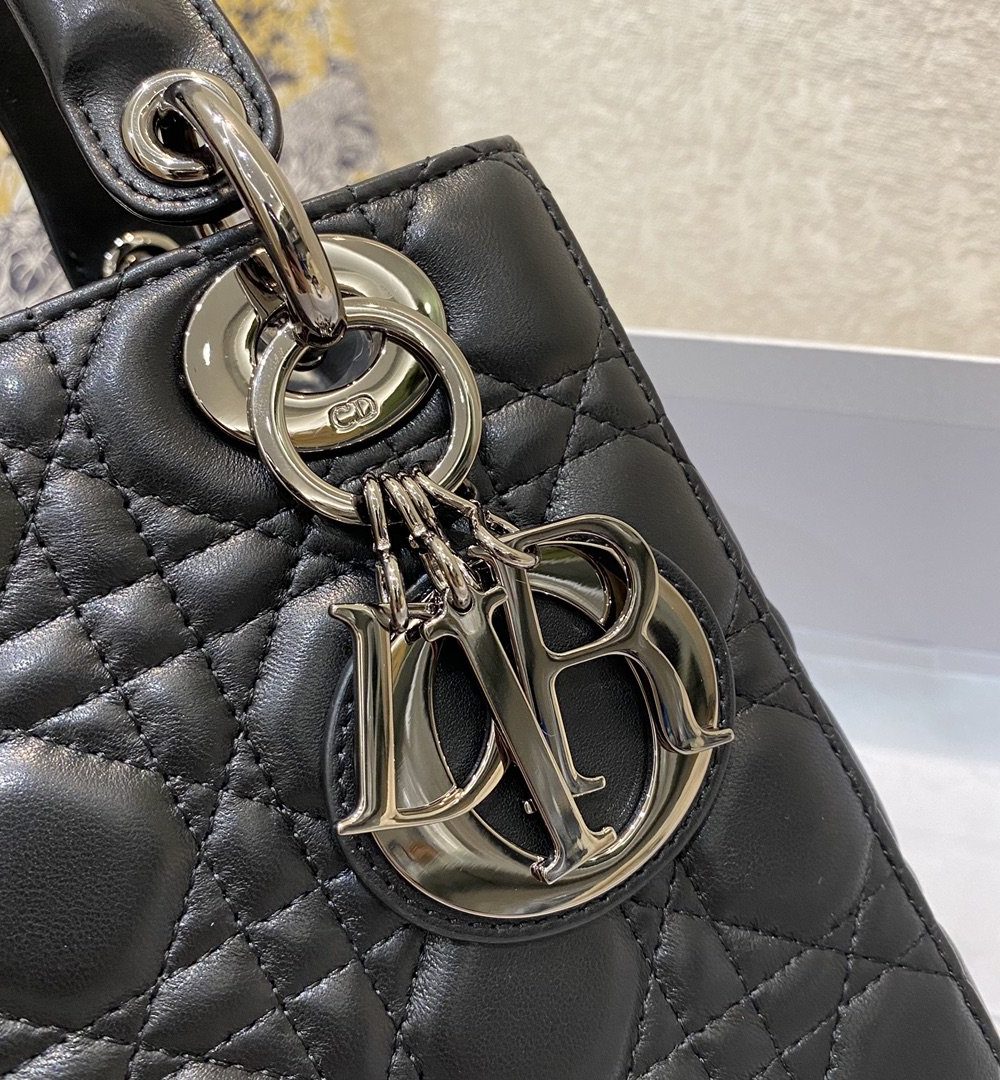 1:1 Replica Christian Dior Small Lady Dior Bag Silver Hardware, Black, For Women Women’s Handbags, Crossbody Bags, 20cm CD