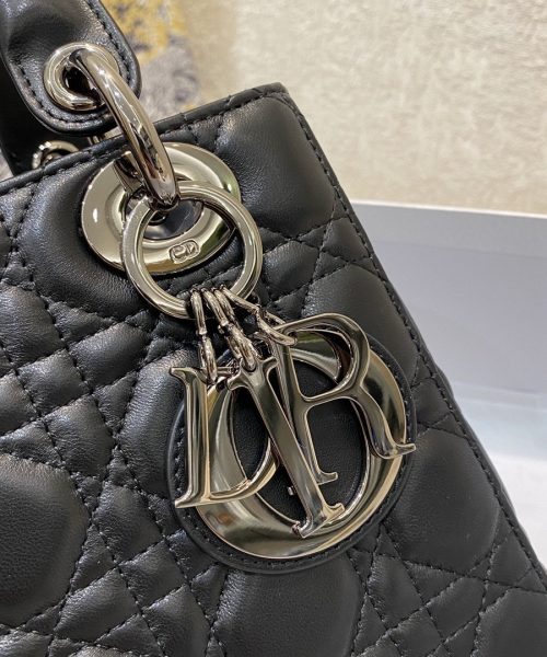 1:1 Replica Christian Dior Small Lady Dior Bag Silver Hardware, Black, For Women Women’s Handbags, Crossbody Bags, 20cm CD