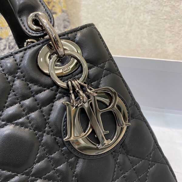 1:1 Replica Christian Dior Small Lady Dior Bag Silver Hardware, Black, For Women Women’s Handbags, Crossbody Bags, 20cm CD