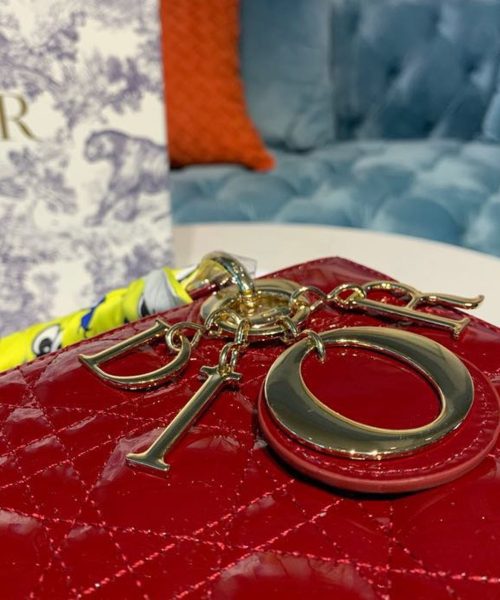 1:1 Replica Christian Dior Small Lady Dior Bag with Chain Gold Toned Hardware Burgundy For Women 20cm/8in CD M0538OWCB_M323