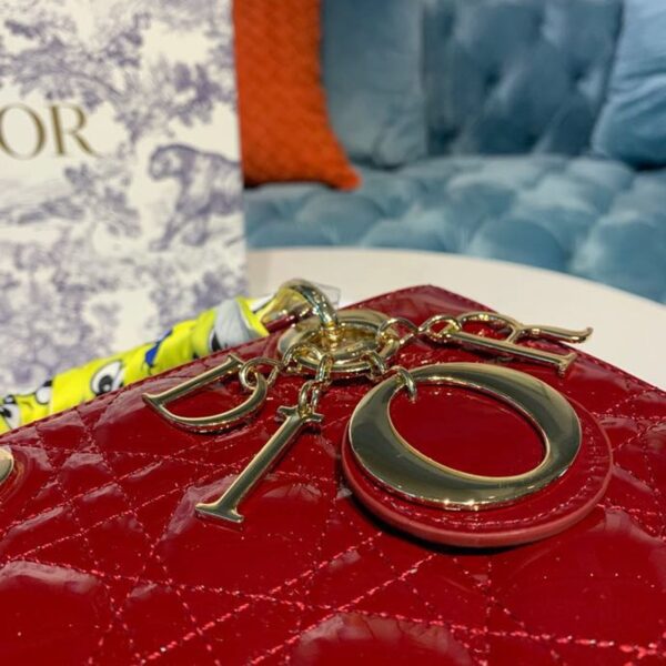 1:1 Replica Christian Dior Small Lady Dior Bag with Chain Gold Toned Hardware Burgundy For Women 20cm/8in CD M0538OWCB_M323