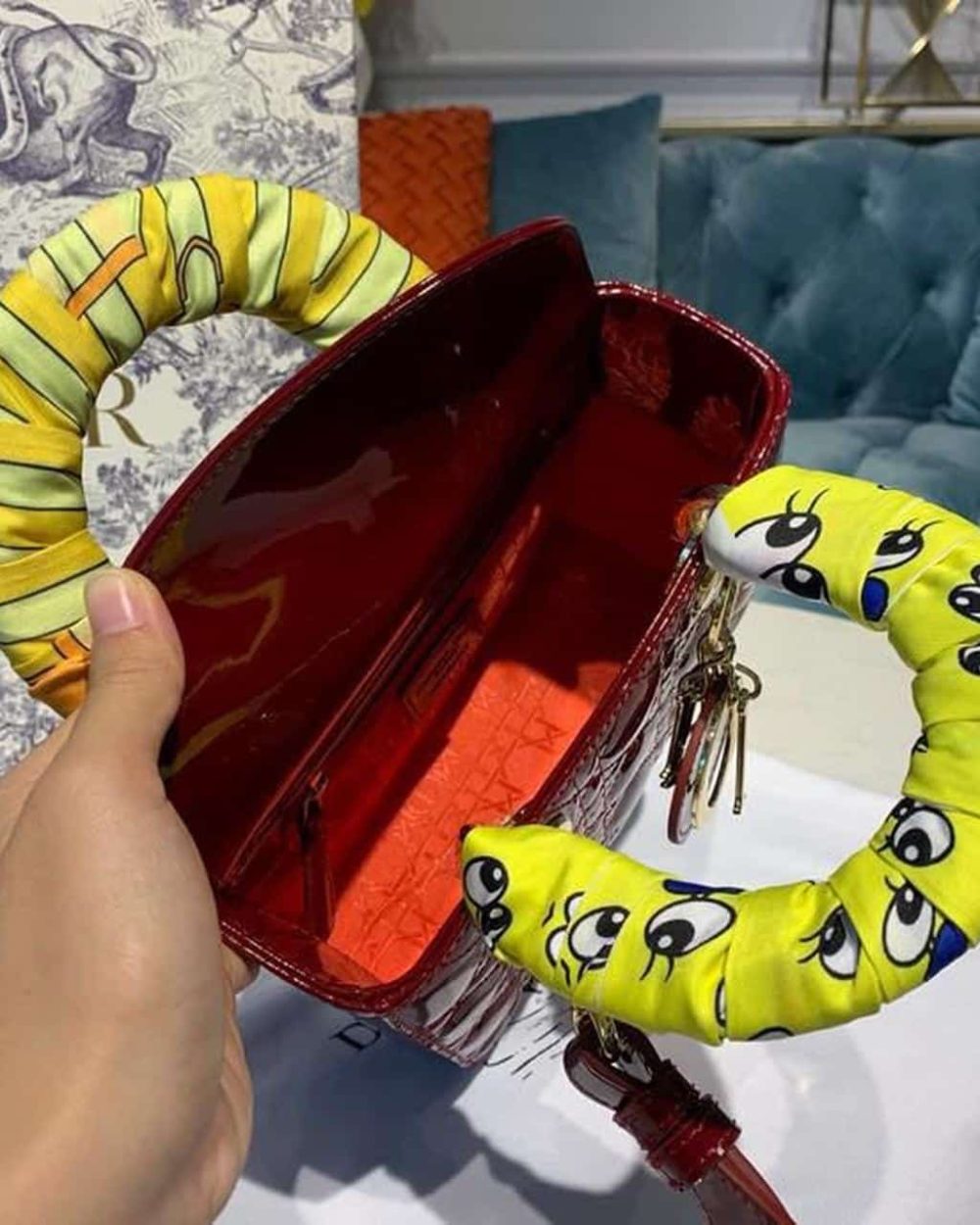 1:1 Replica Christian Dior Small Lady Dior Bag with Chain Gold Toned Hardware Burgundy For Women 20cm/8in CD M0538OWCB_M323