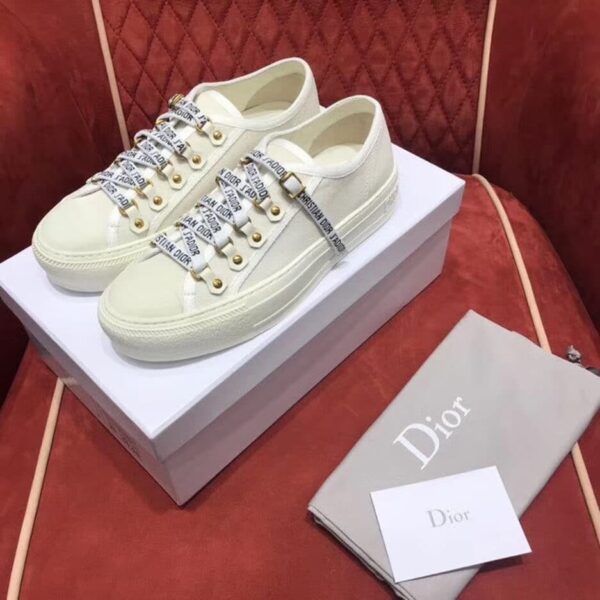 Christian Dior Walk'n'Dior Sneaker White Cotton Canvas White For Women CD KCK177CVA_S06W