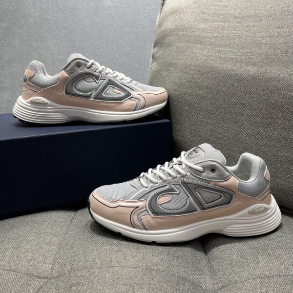 Christian Dior Women's B30 Sneaker Gray Mesh And Light Pink For Women CD